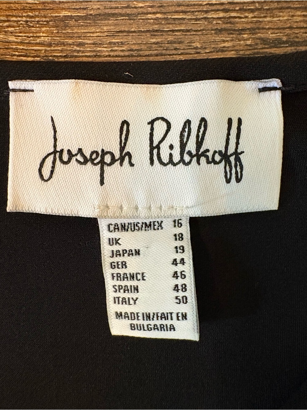 Joseph Ribkoff Blouse Women 16 Black Knot-Front Asymmetric 3/4 Sleeve - Picture 7 of 9